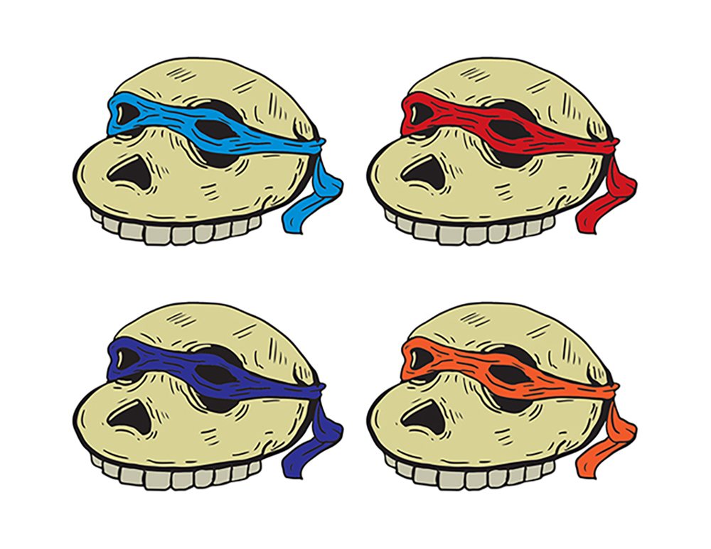 turtle skull pin set